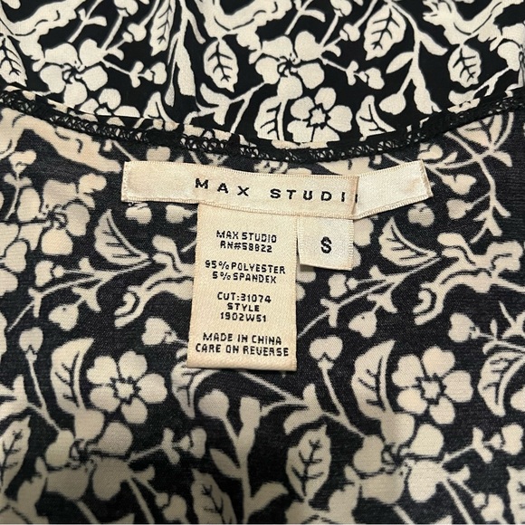 Max Studio Size S Floral Black & White Midi Dress - Picture 2 of 5